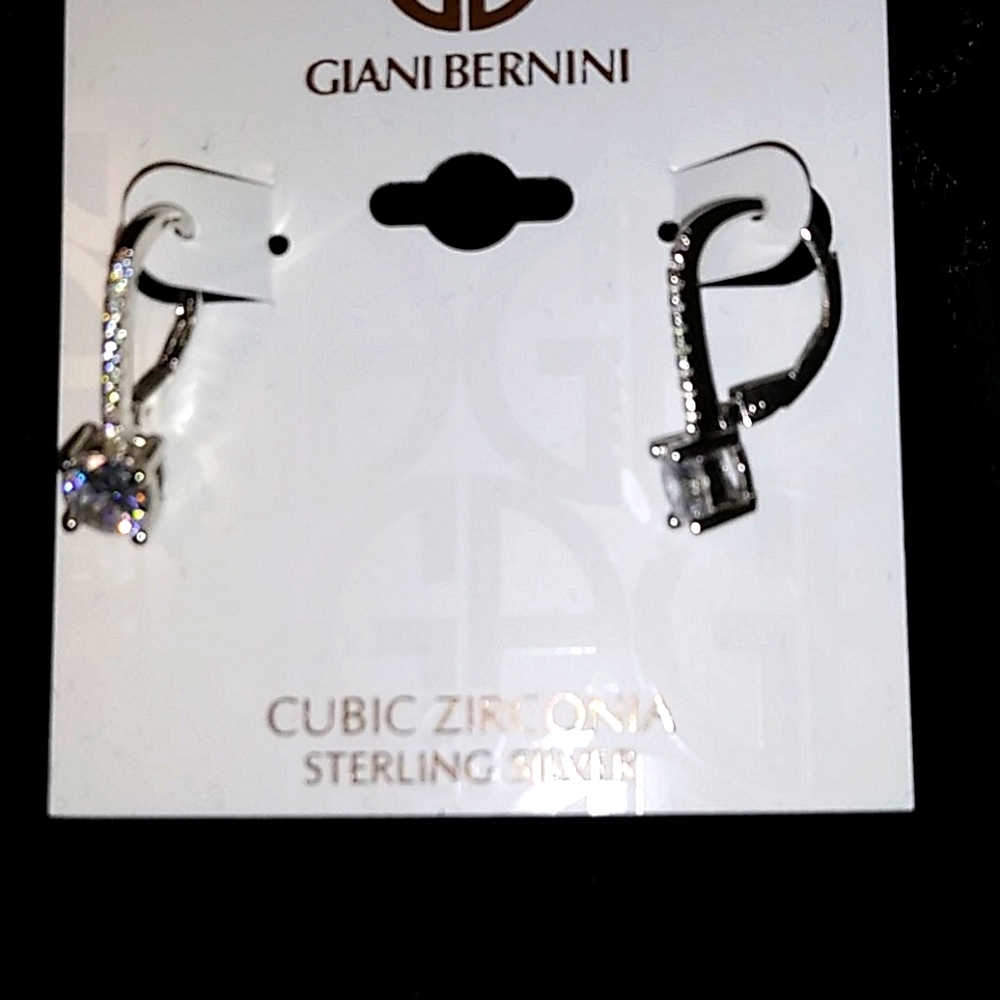 ⏬NWT GIANI BERNINI CZ DANGLING STER SILV EARRINGS - Picture 1 of 9